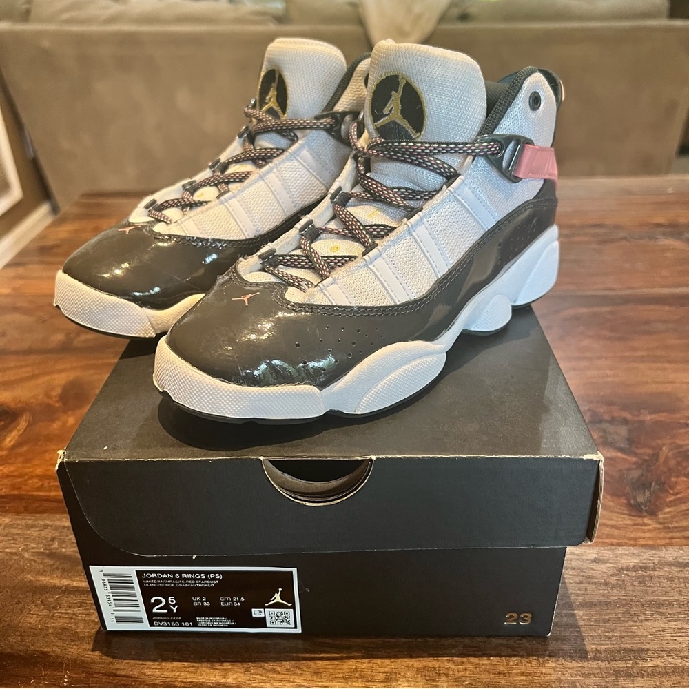 Jordan Kids 6 Rings Basketball Shoes, Size 2.5